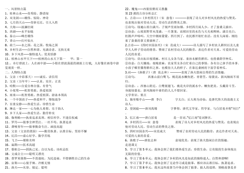 人教版四年级下册语文需要掌握的知识点归纳总结.doc_第1页