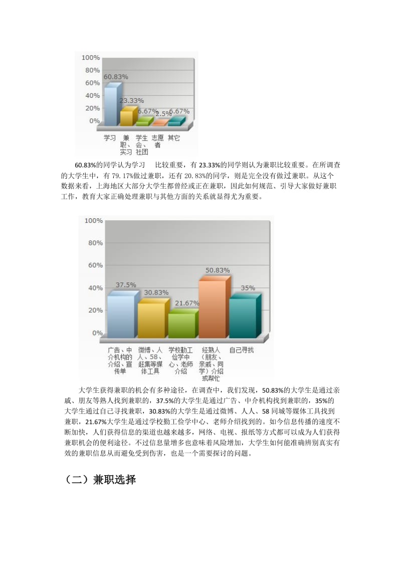 暑期社会实践总结报告-在校大学生兼职形势调研(上海).docx_第2页