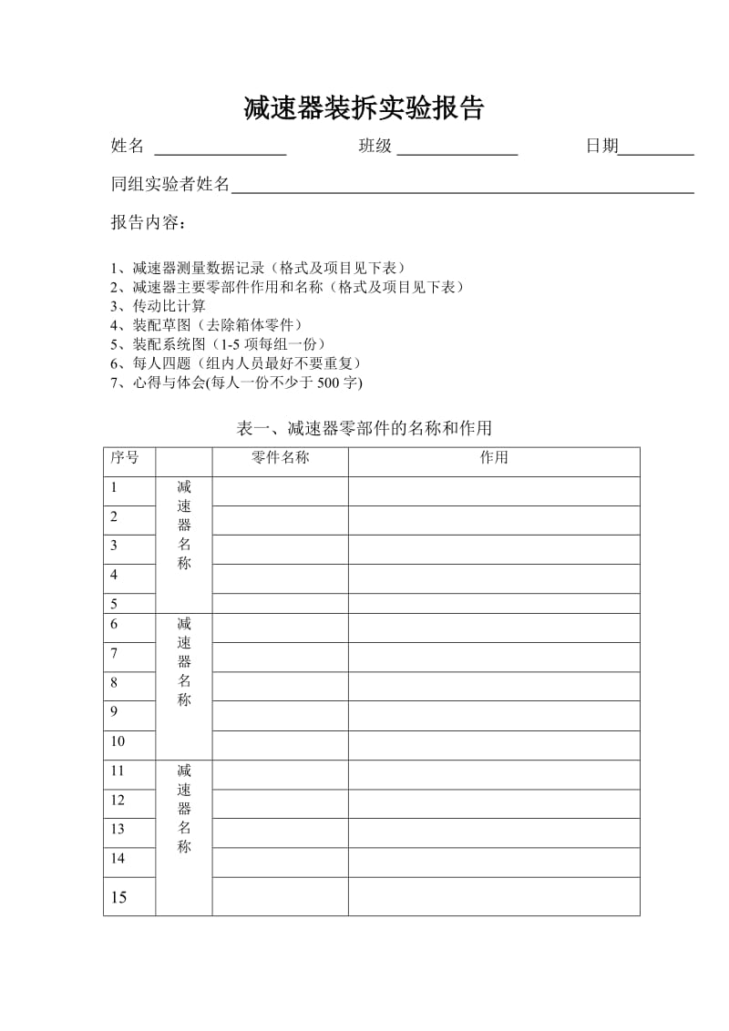 减速器装拆实验报告.doc_第1页