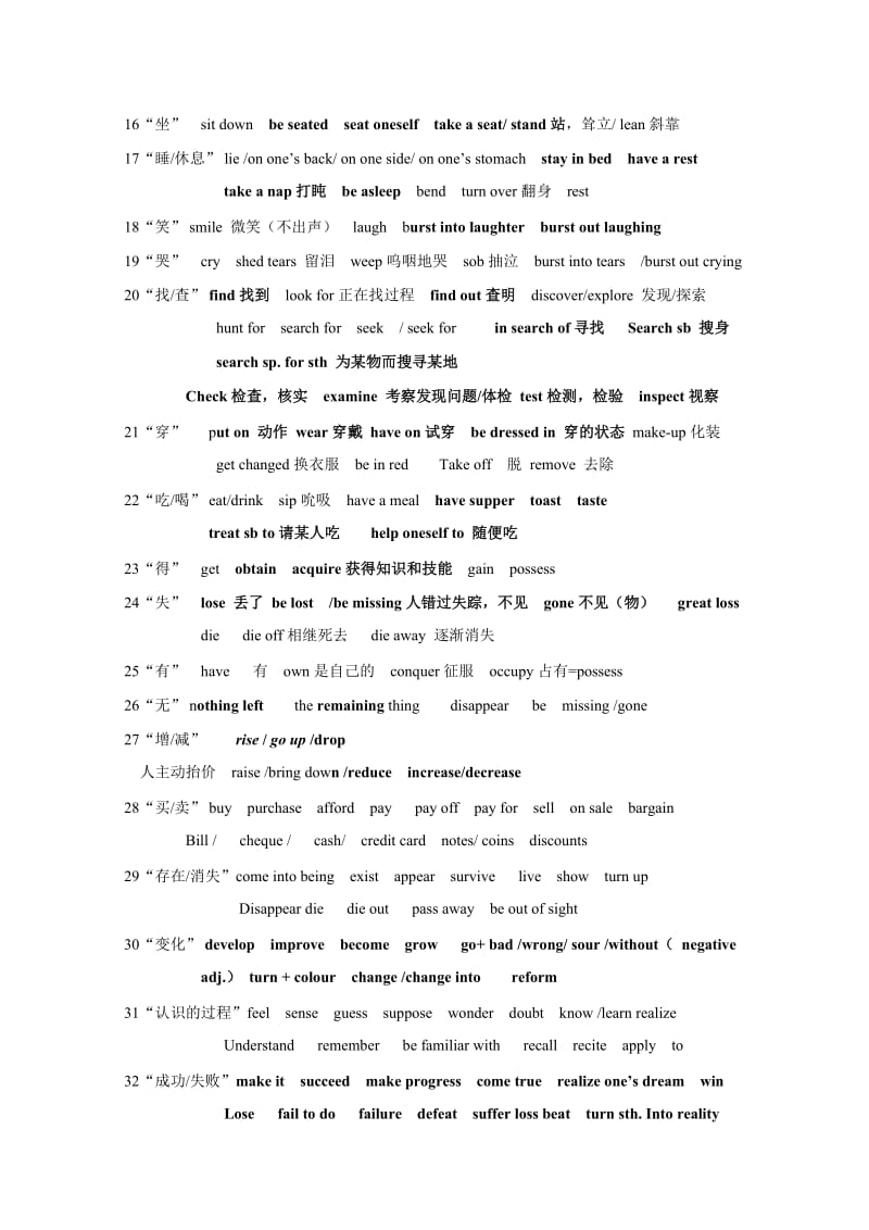 历年高考英语完形填空常用词汇总结.doc_第2页