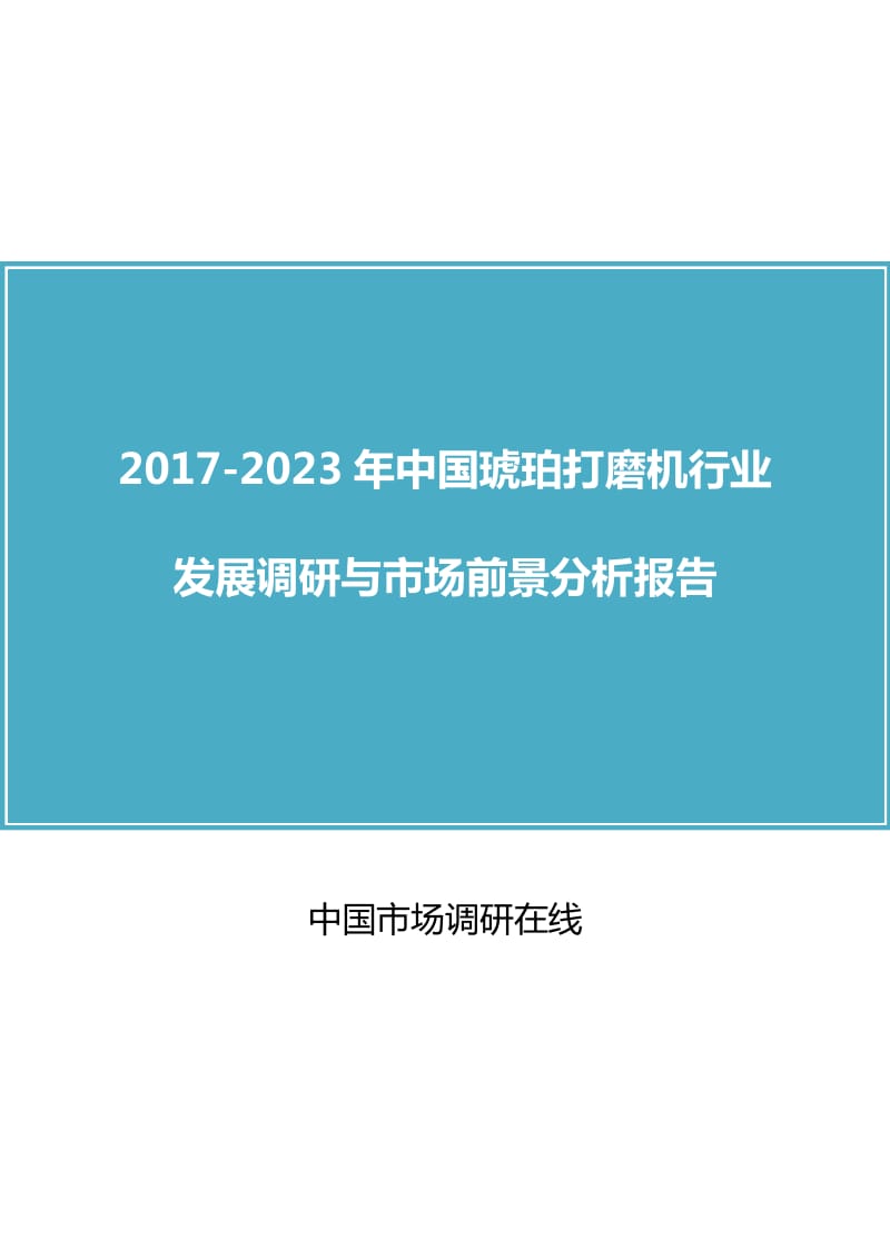 中国琥珀打磨机行业调研报告.docx_第1页