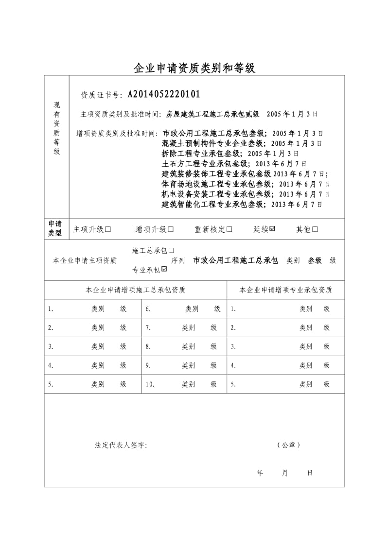 2014资质延期市政公用工程申请表1.docx_第3页