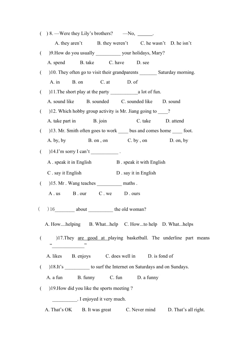 2011年六年级英语第二学期第一次月考.doc_第2页