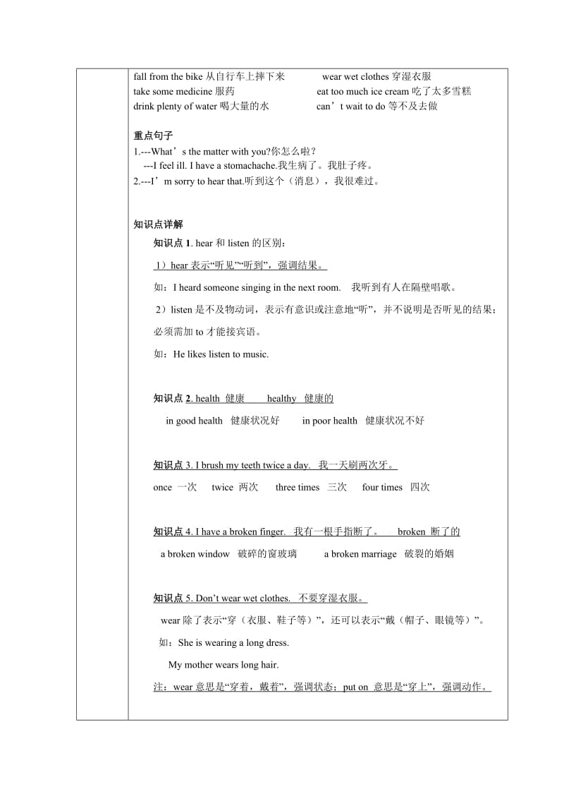 2017广州版六年级上册Unit5教案.doc_第2页