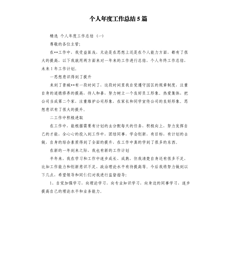 个人年度工作总结5篇.docx_第1页