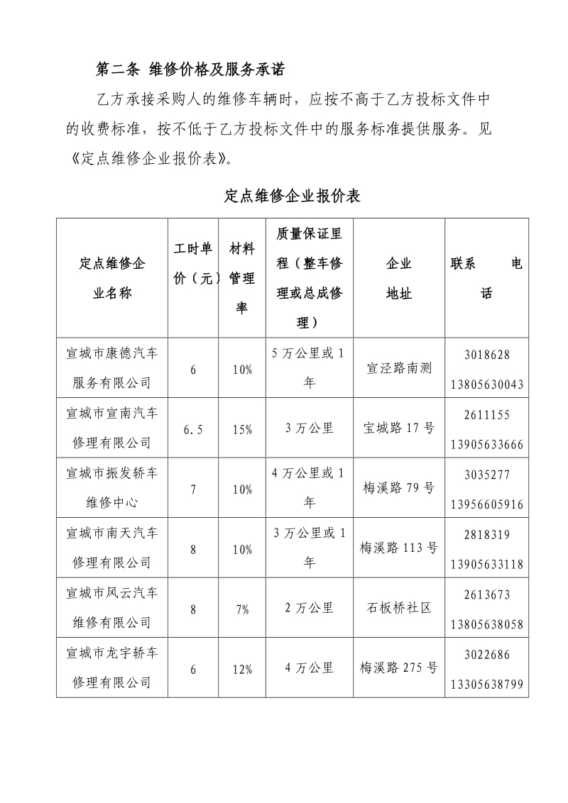 芜湖市行政事业单位公务用车定点维修合同.doc_第2页