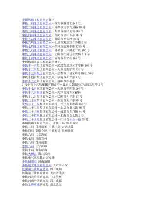 中國鐵路工程總公司屬下公司.doc