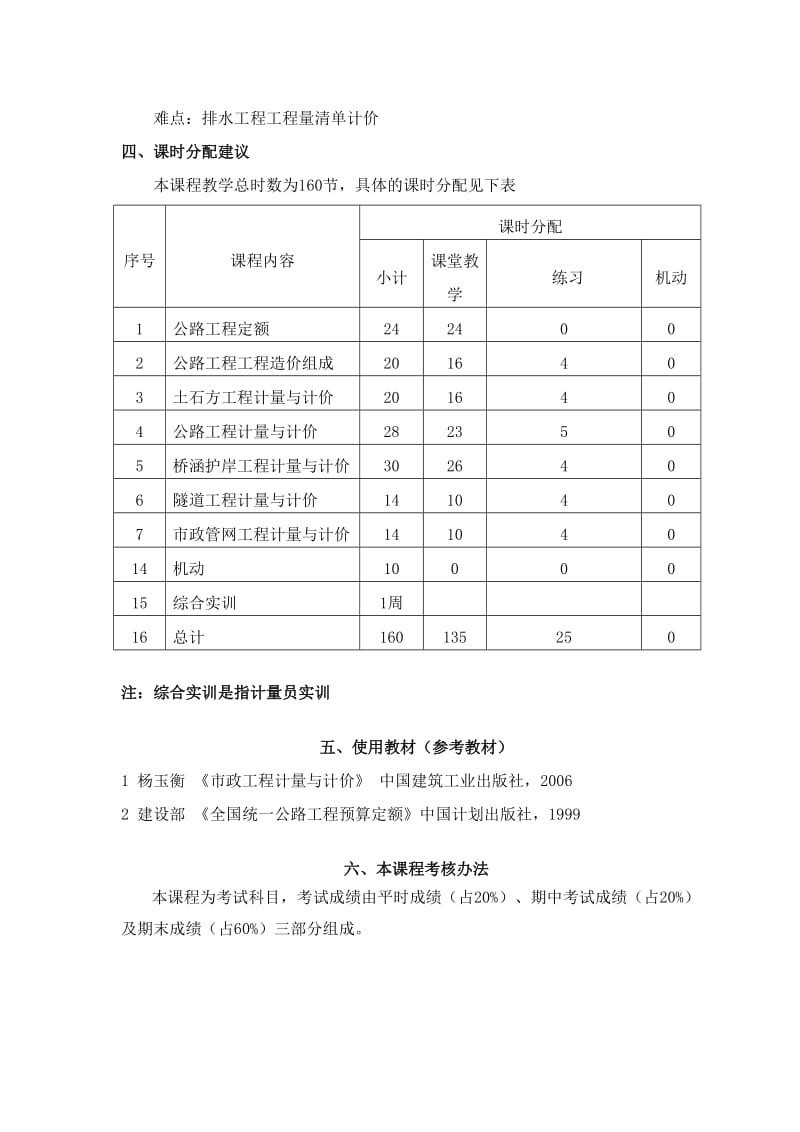 公路工程计量与计价教学大纲.doc_第3页