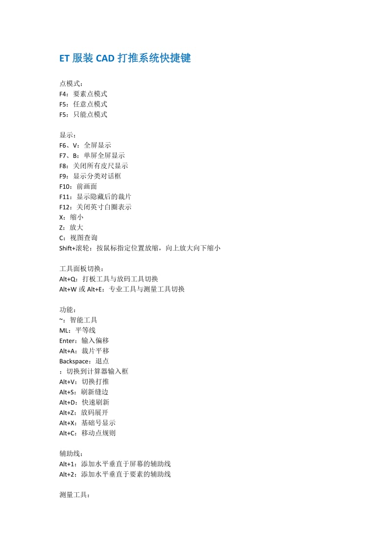 ET服装CAD系统快捷键.docx_第1页