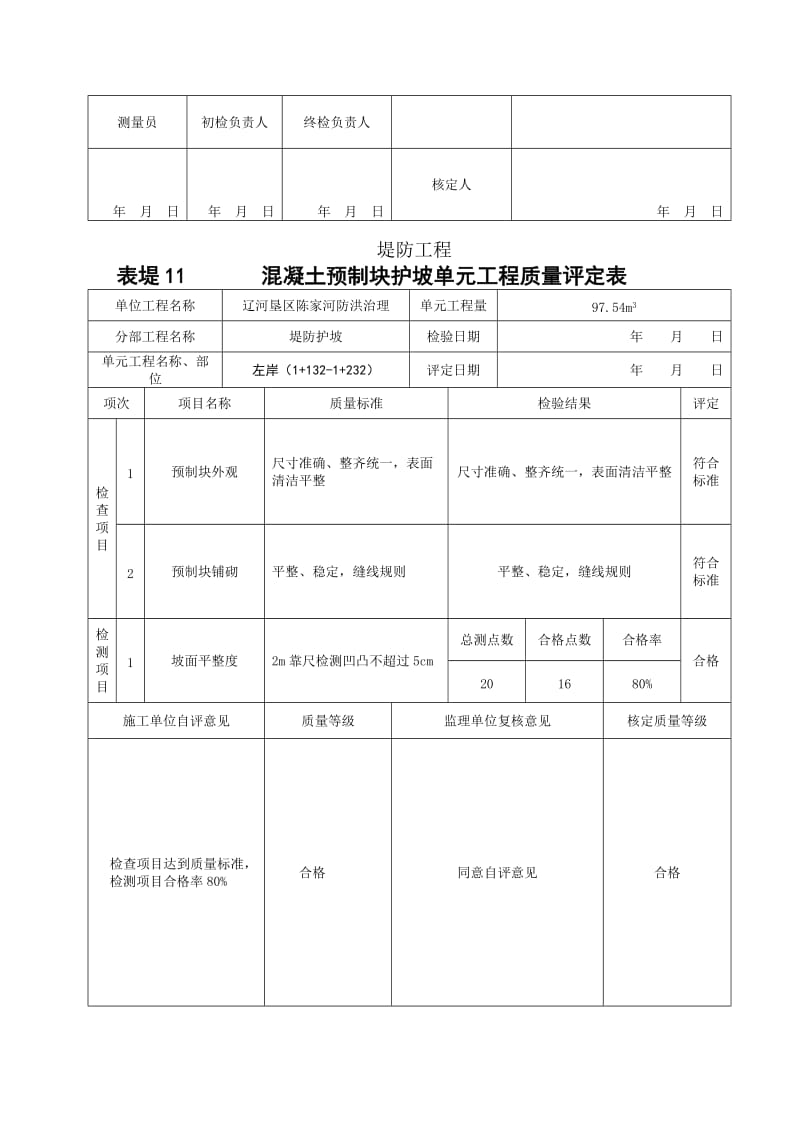 堤防护坡单元工程质量评定表.doc_第3页