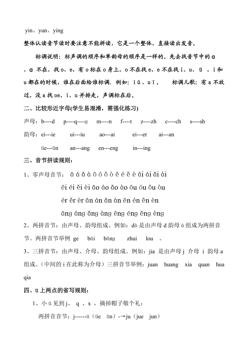 一年级汉语拼音复习提纲.doc_第2页