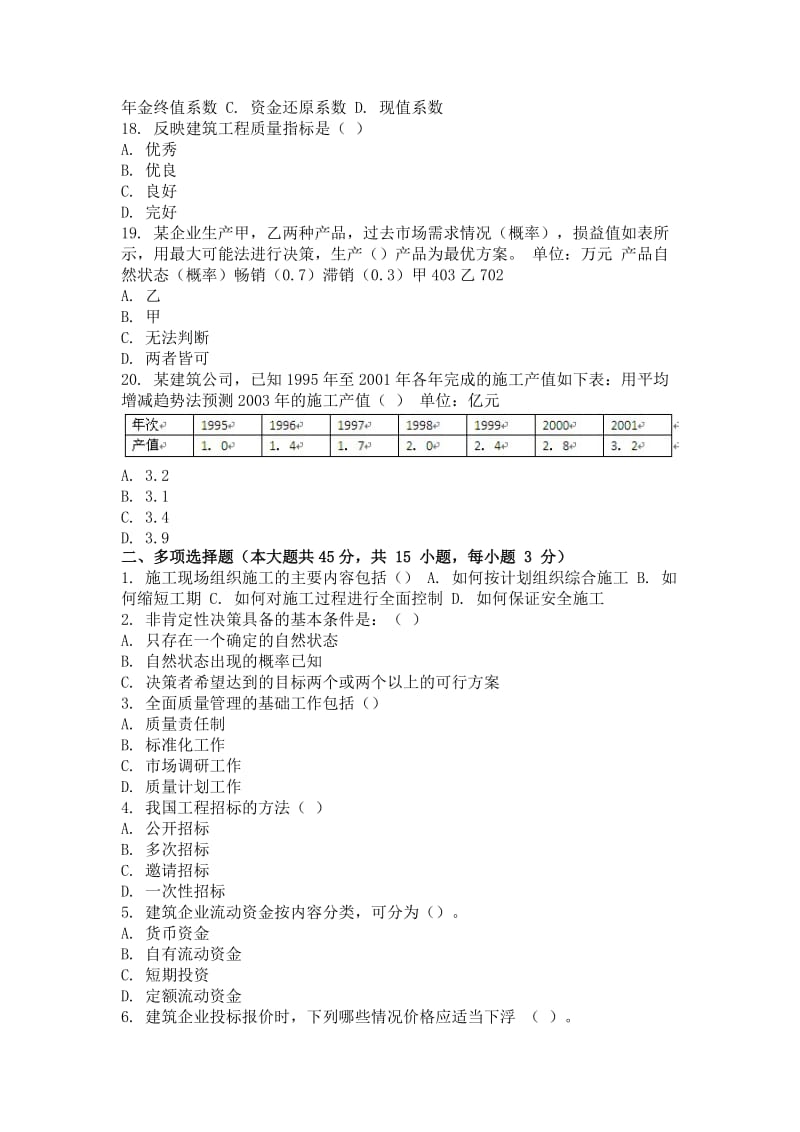 2011年春季学期建筑经济与企业管理第一次作业.doc_第3页