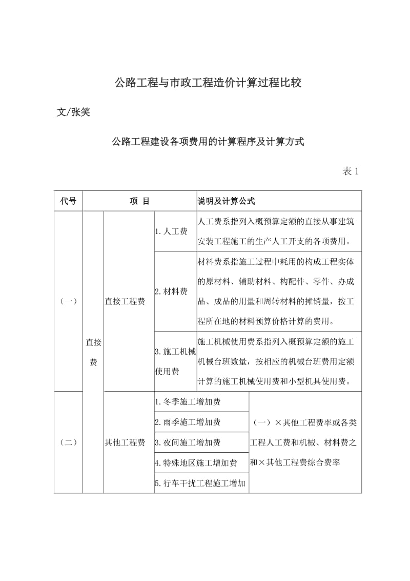 公路工程与市政工程造价计算过程比较.doc_第1页