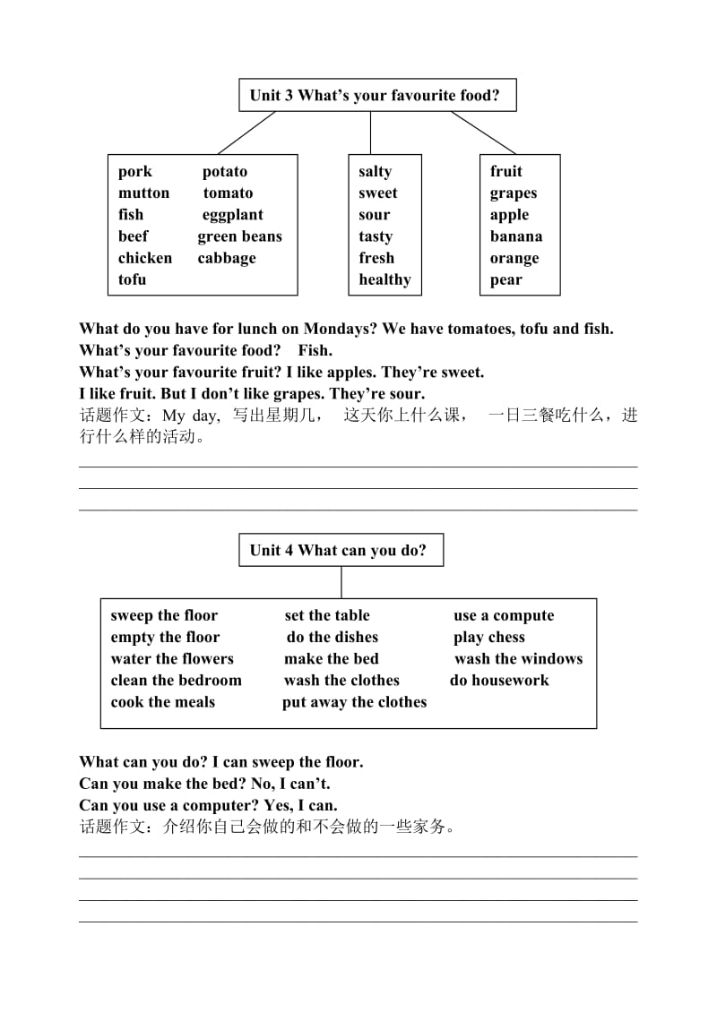 PEP五年级英语上册重点单词和句型.doc_第2页