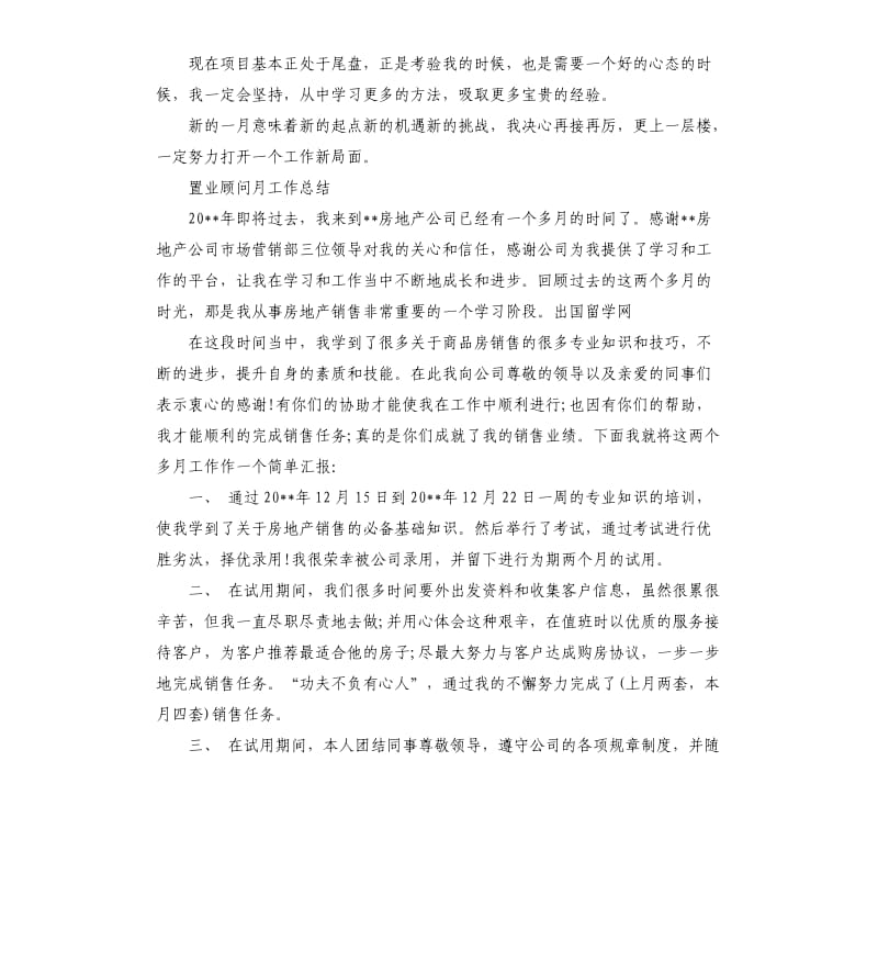 2019置业顾问月工作总结5篇.docx_第2页