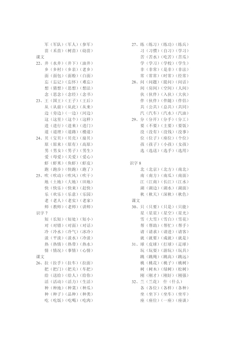 一年级下册一类字组词.doc_第3页