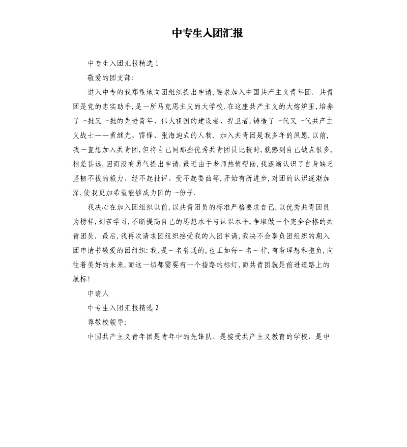 中专生入团汇报.docx_第1页