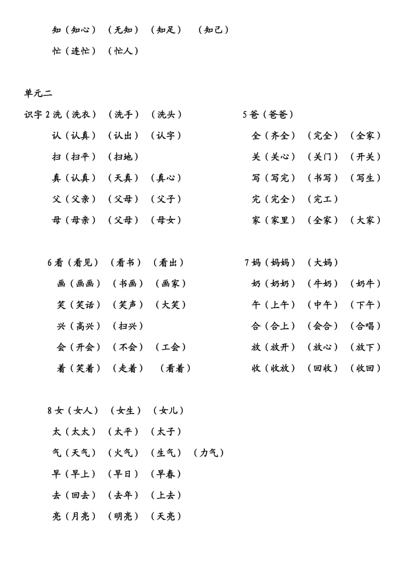 一年级语文下册生字组词(旧).doc_第2页