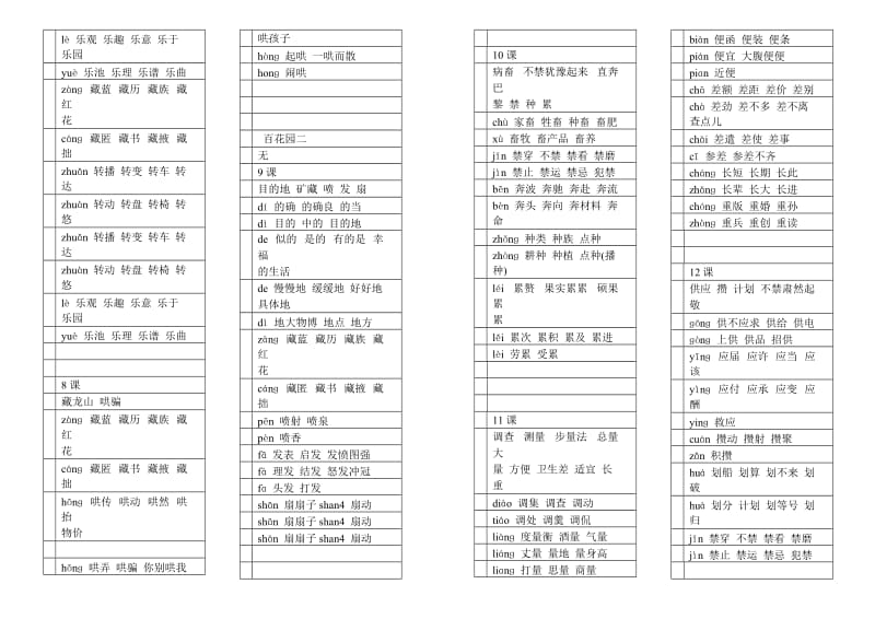 S版四年级下册多音字(教师版).doc_第2页