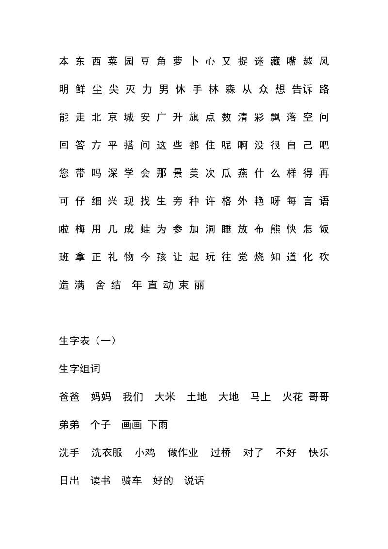 一年级语文上册生字组词表.doc_第2页