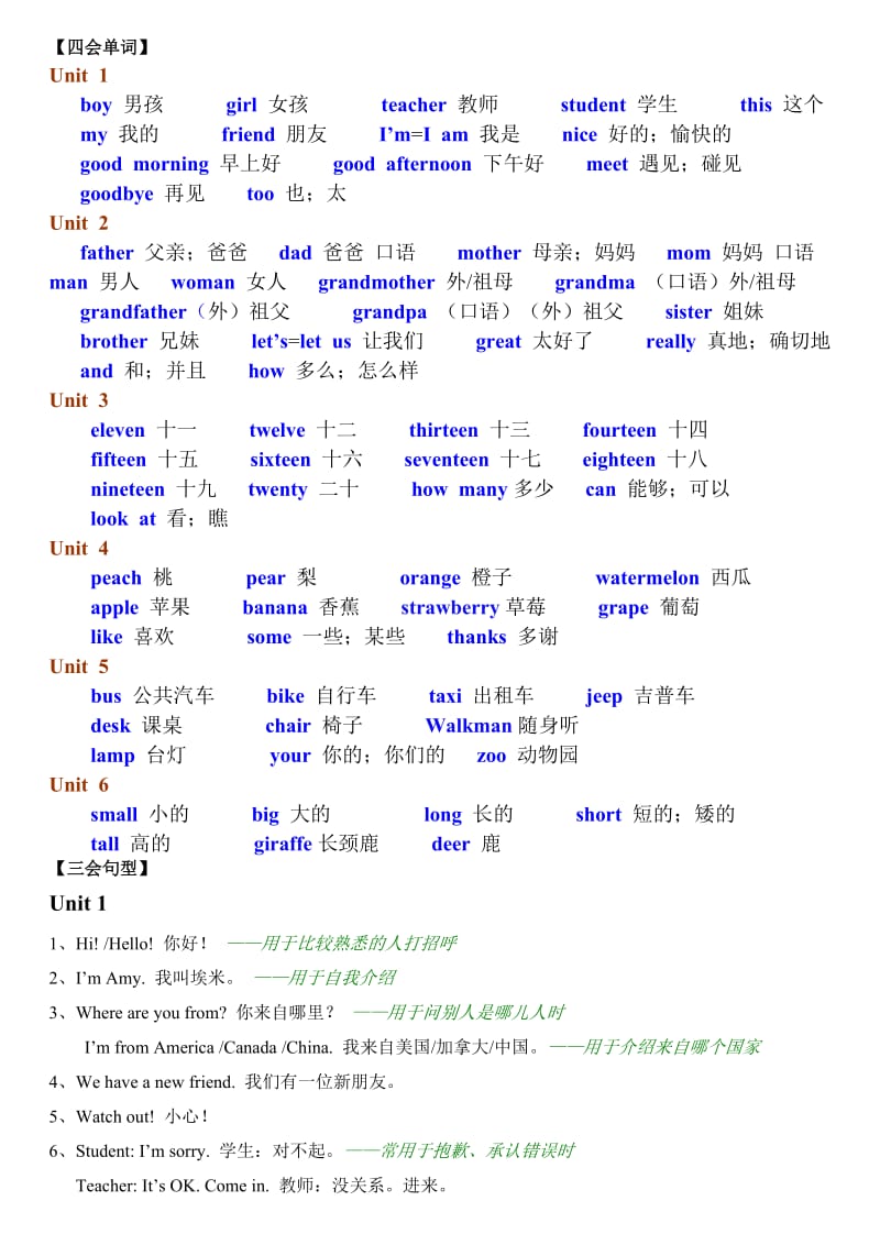 三年级PEP英语(上)重点单词和句子.doc_第3页