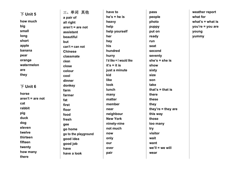 PEP小学英语四年级上册下册复习.doc_第3页