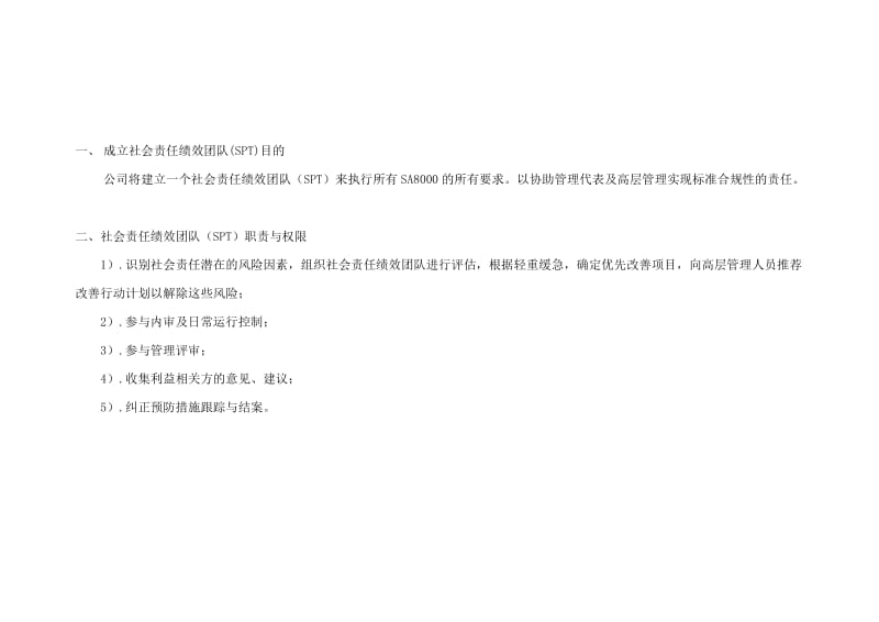 SA8000社会责任绩效团队架构与职责权限_第2页