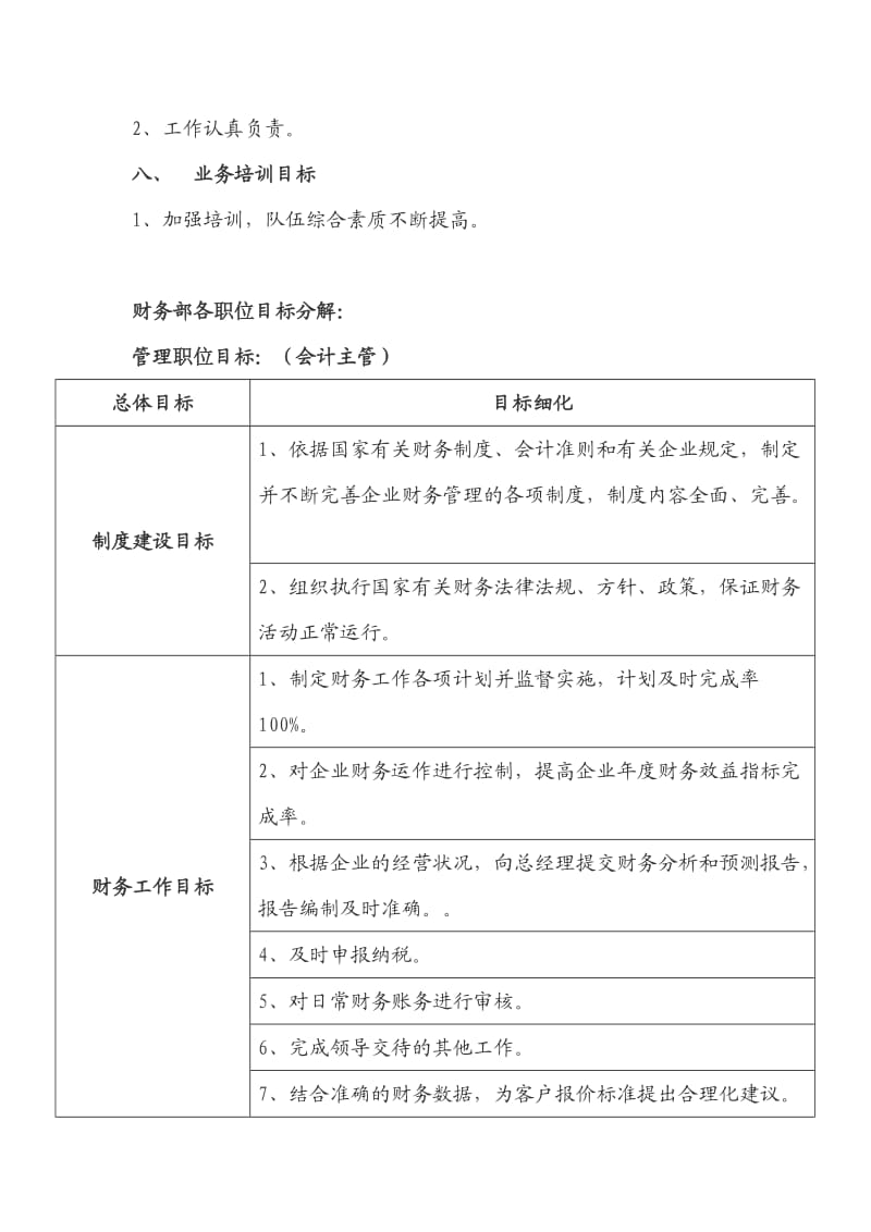 2018年年度财务部工作计划及目标_第2页