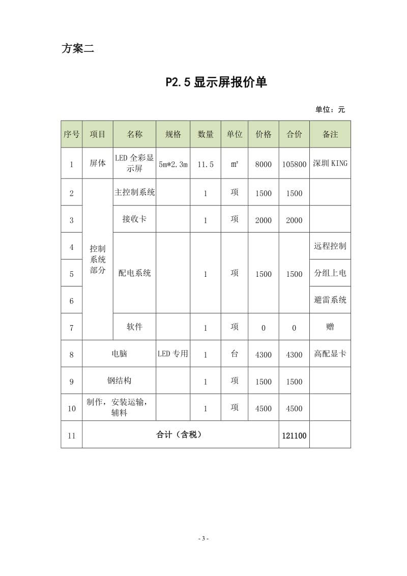 LED大屏报价单_第3页