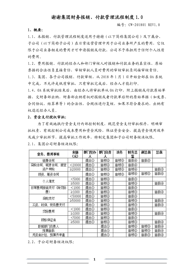 2018年财务报销、付款流程制度_第1页