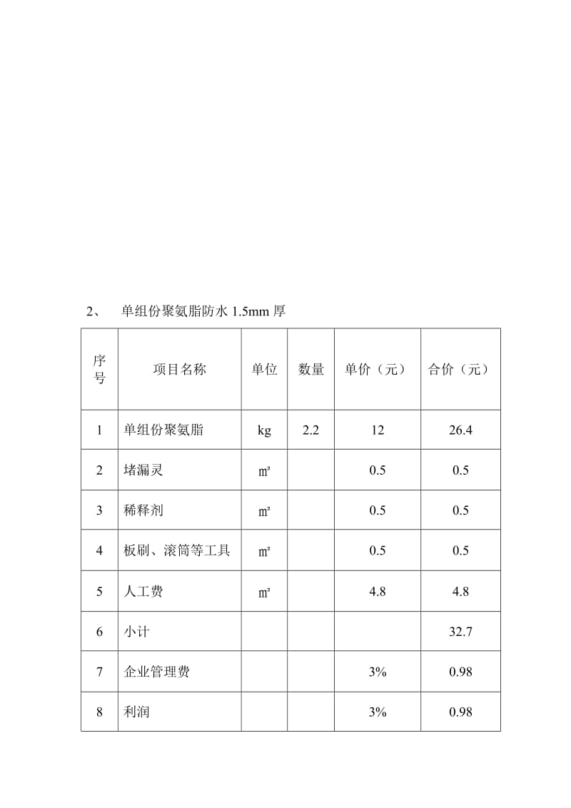 4-防水工程施工报价表_第3页