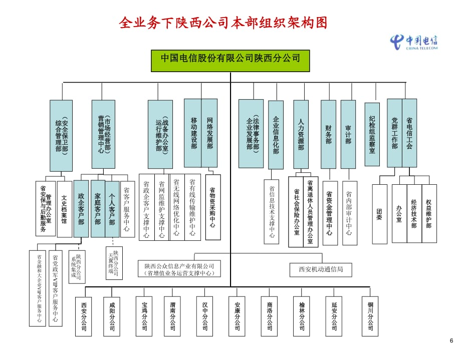 陕西电信省市公司组织架构图_第1页