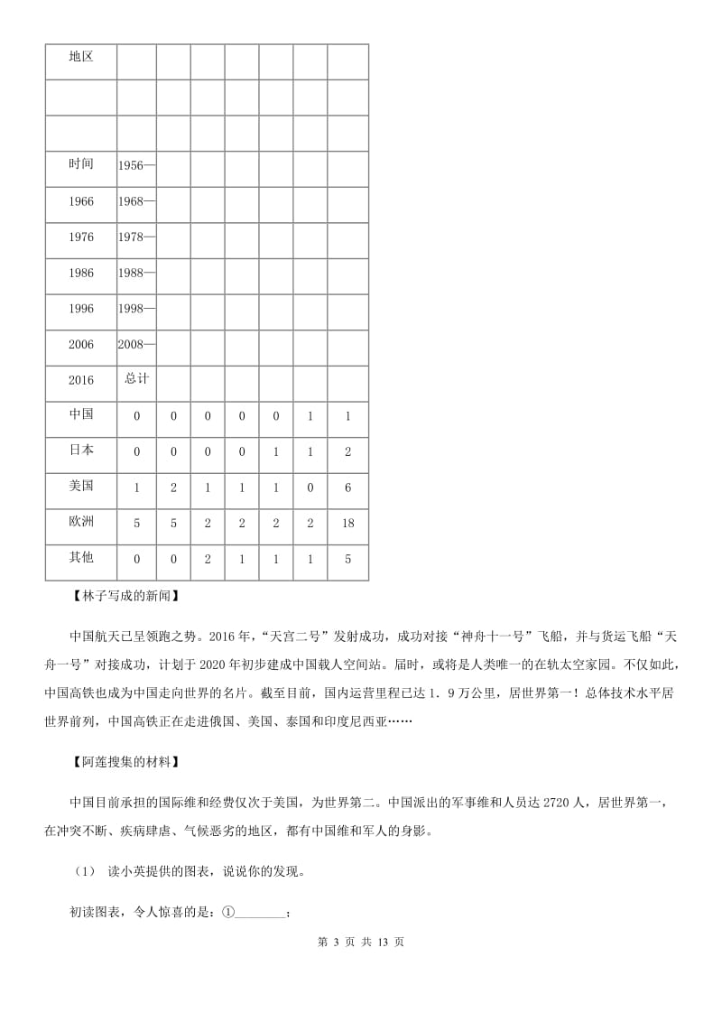 北师大版七年级语文试题D卷_第3页