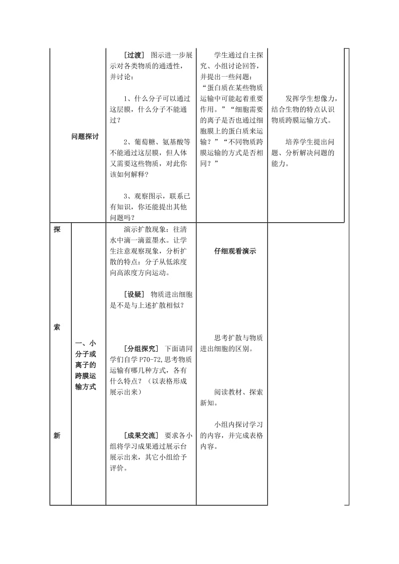 物质跨膜运输的方式教学设计_第3页