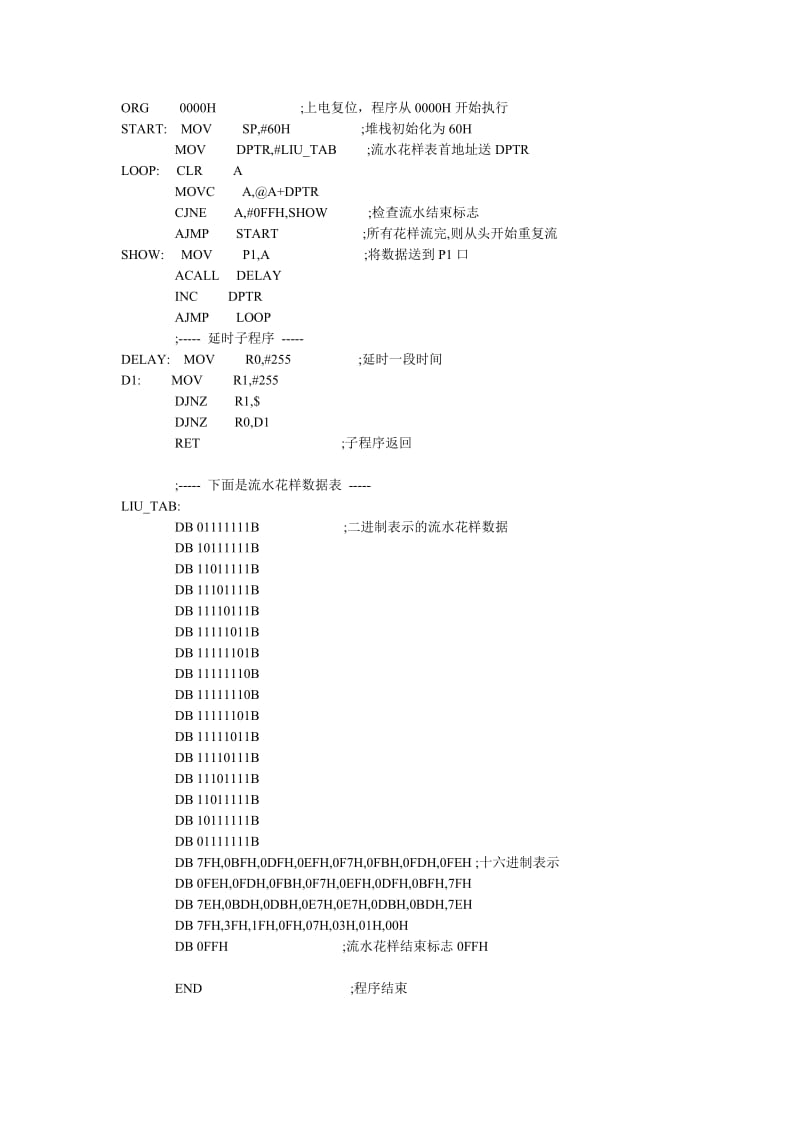 实现8个LED流水灯汇编语言程_第3页