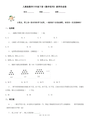 人教版數(shù)學(xué)六年級下冊《數(shù)學(xué)思考》素養(yǎng)形成卷