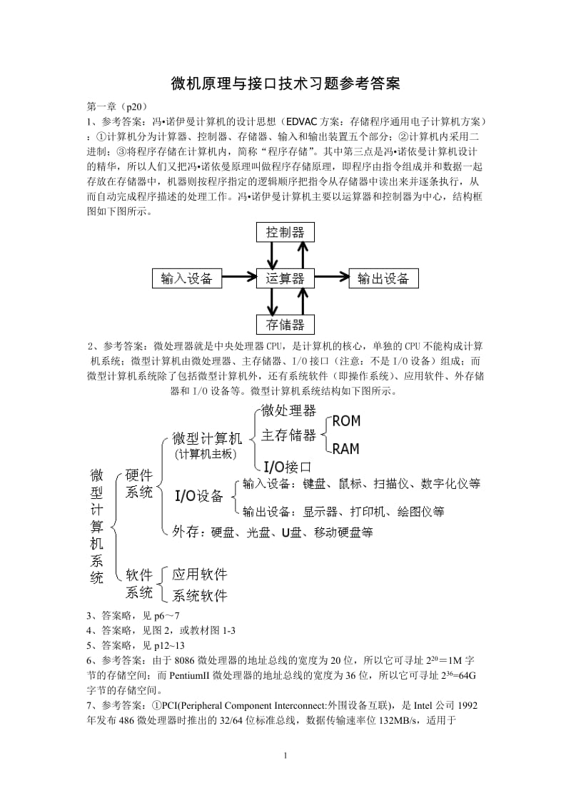 微机原理与接口技术周荷琴课后习题答案_第1页