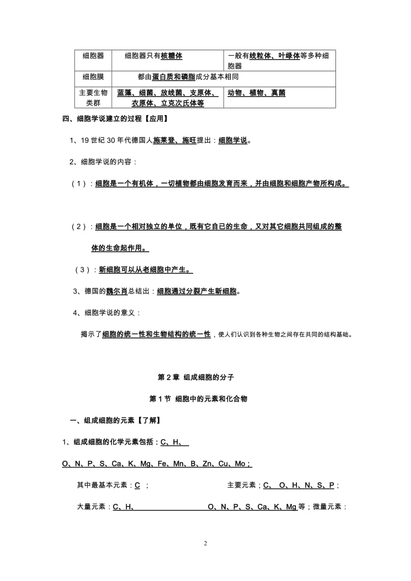 普通高中学业水平考试生物考试知识点(修订版)_第2页