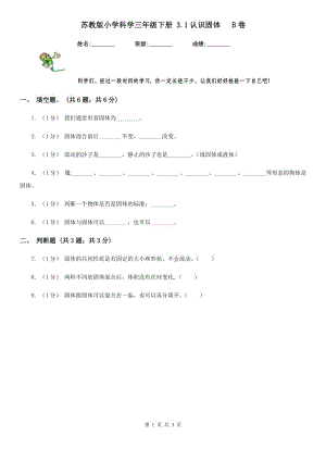 蘇教版小學科學三年級下冊 3.1認識固體 B卷