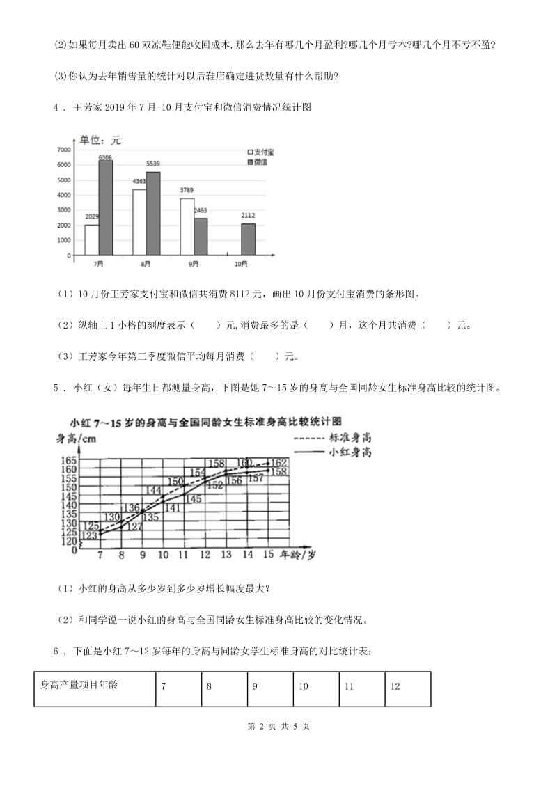 苏教版 数学五年级下册第二单元《折线统计图》单元达标测试金卷A_第2页