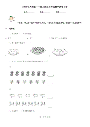 2020年人教版 一年級上冊期末考試數(shù)學試卷B卷