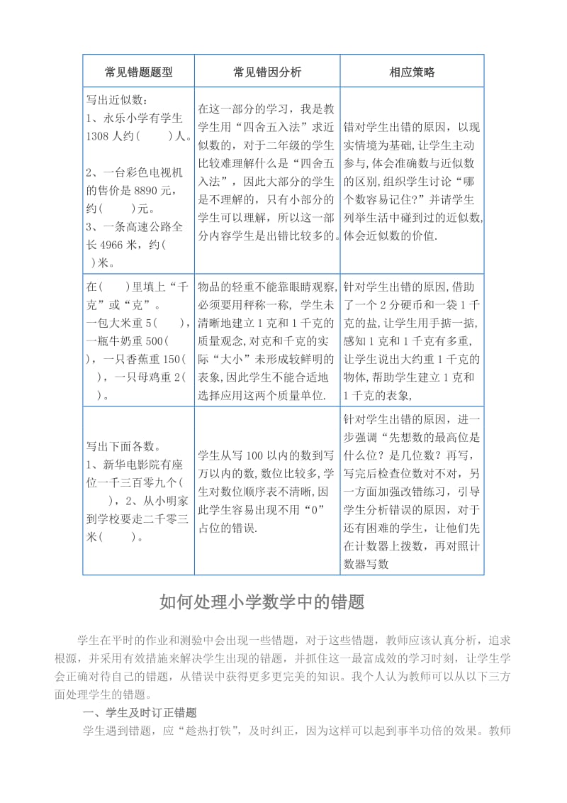 如何处理小学数学错题的分析与研究_第3页