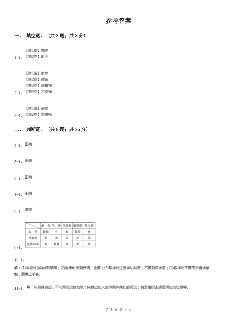 教科版小学科学六年级下册 第四单元环境和我们第7课时考察家乡的自然水域_第3页