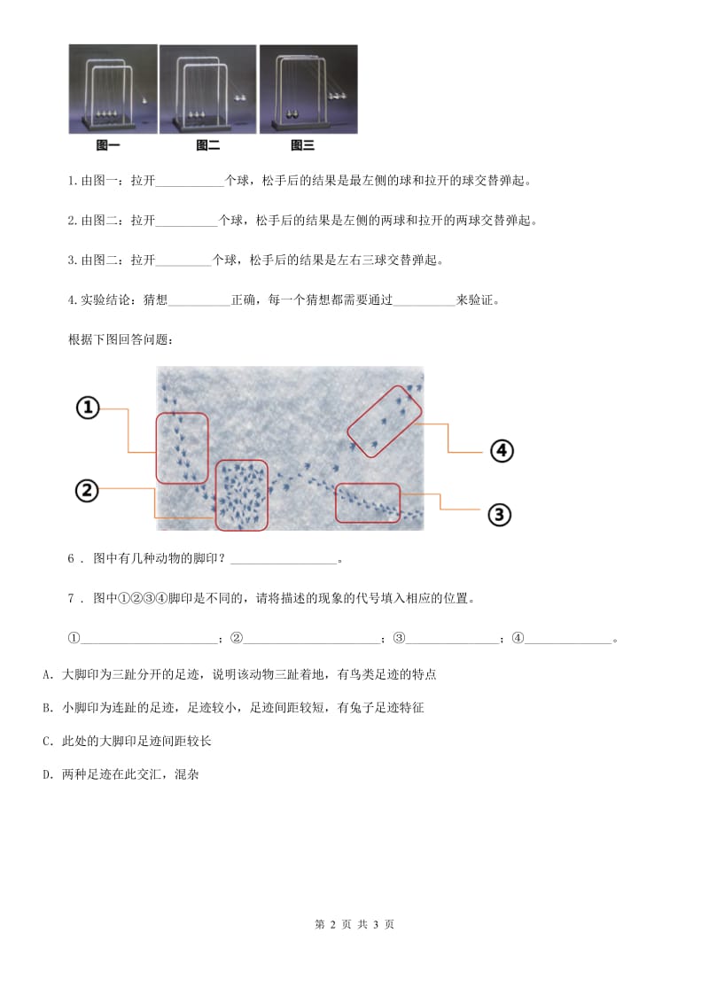 2019版苏教版科学一年级上册7 做个小侦探练习卷（II）卷_第2页