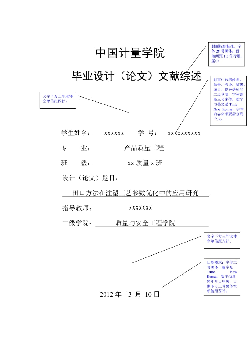 文献综述格式模板_第1页