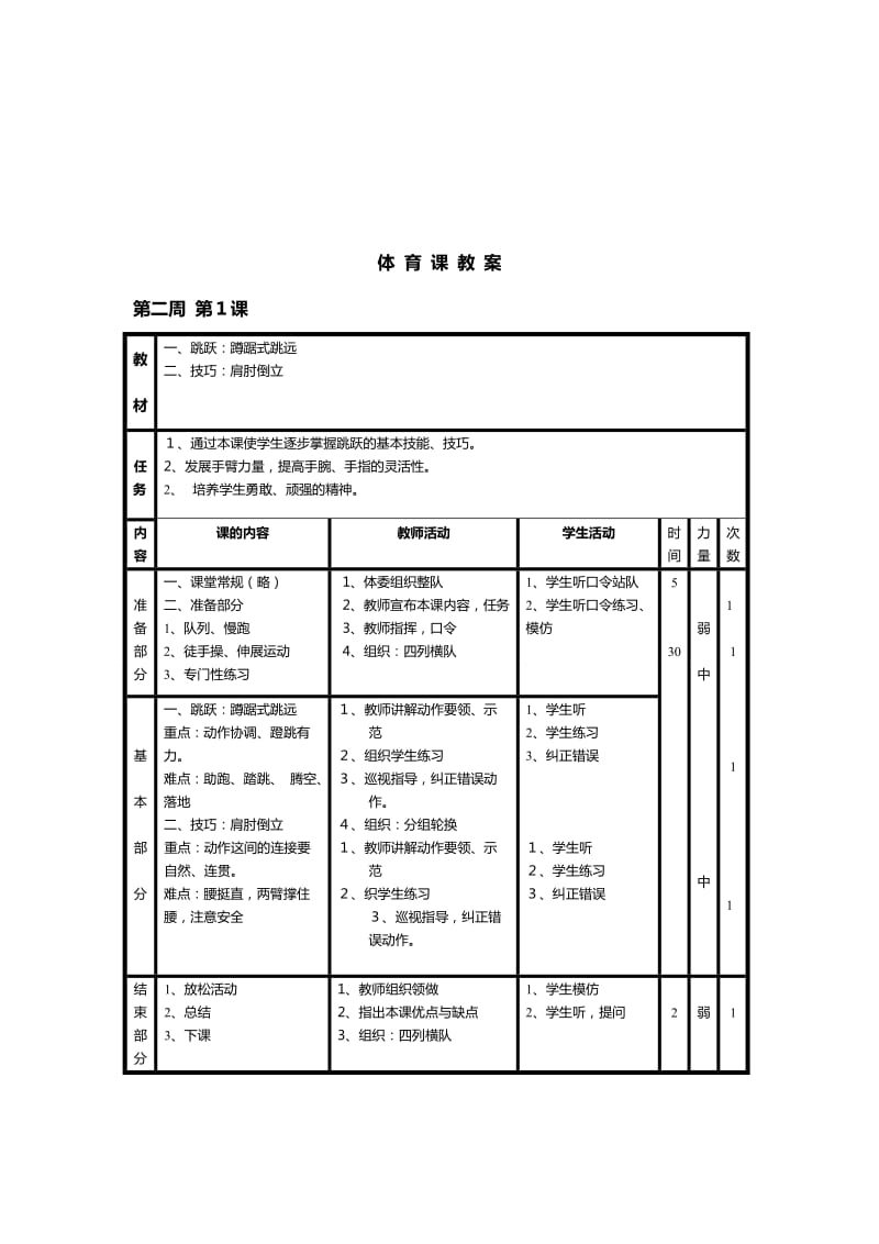 小学五年级体育上册教案全集(已整理)_第3页