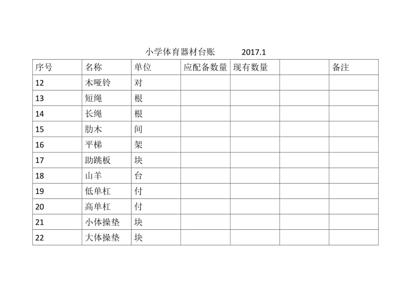 小学体育器材台账_第2页