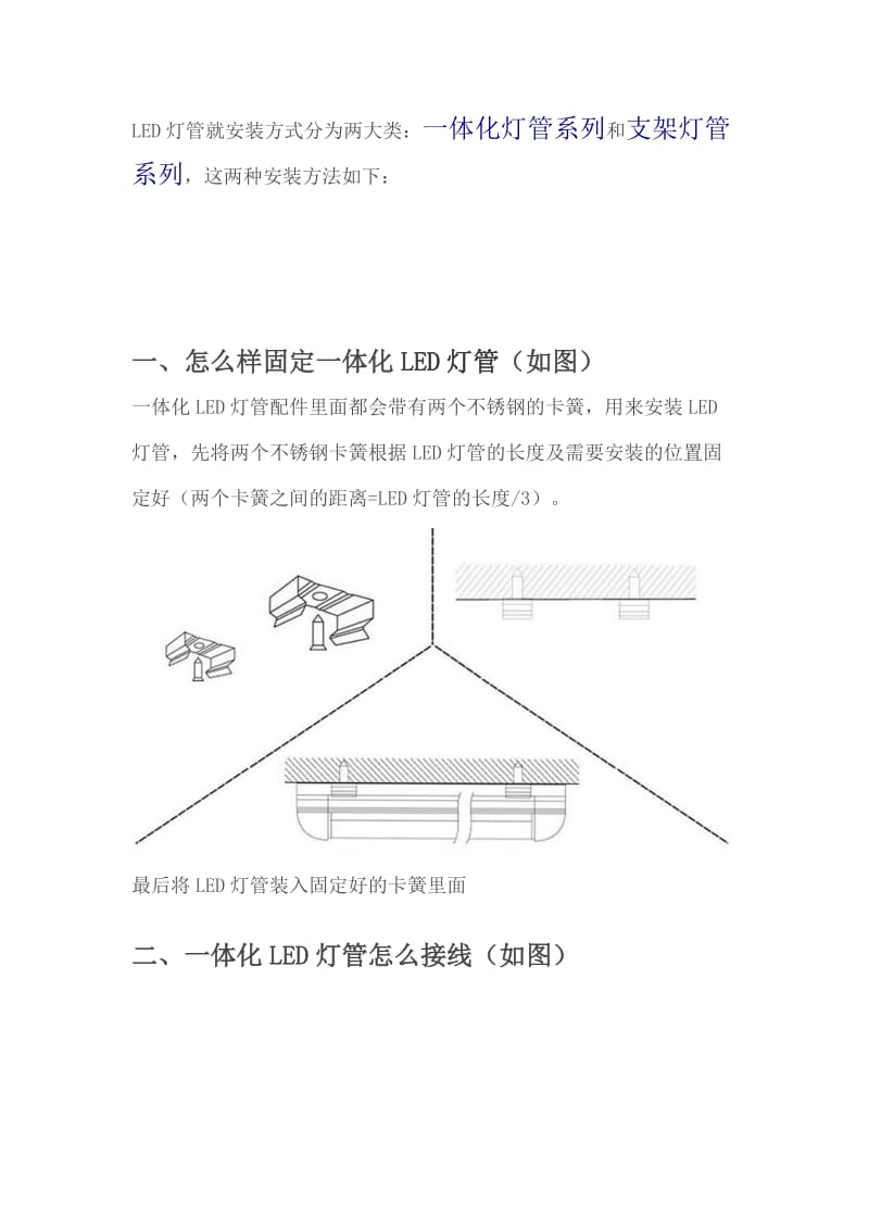 如何安装LED灯管——LED灯管安装方法及接线说明_第1页