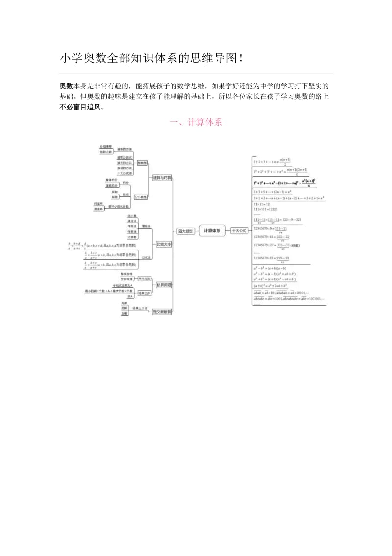 小学奥数全部知识体系的思维导图_第1页