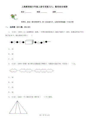 上海教育版六年级数学上册专项复习八：数形结合规律